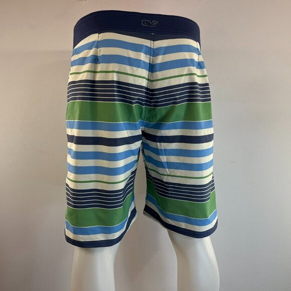 Vineyard Vines Men's Striped Nantucket Performance Swim Board Shorts - Size 35 - Picture 4 of 5